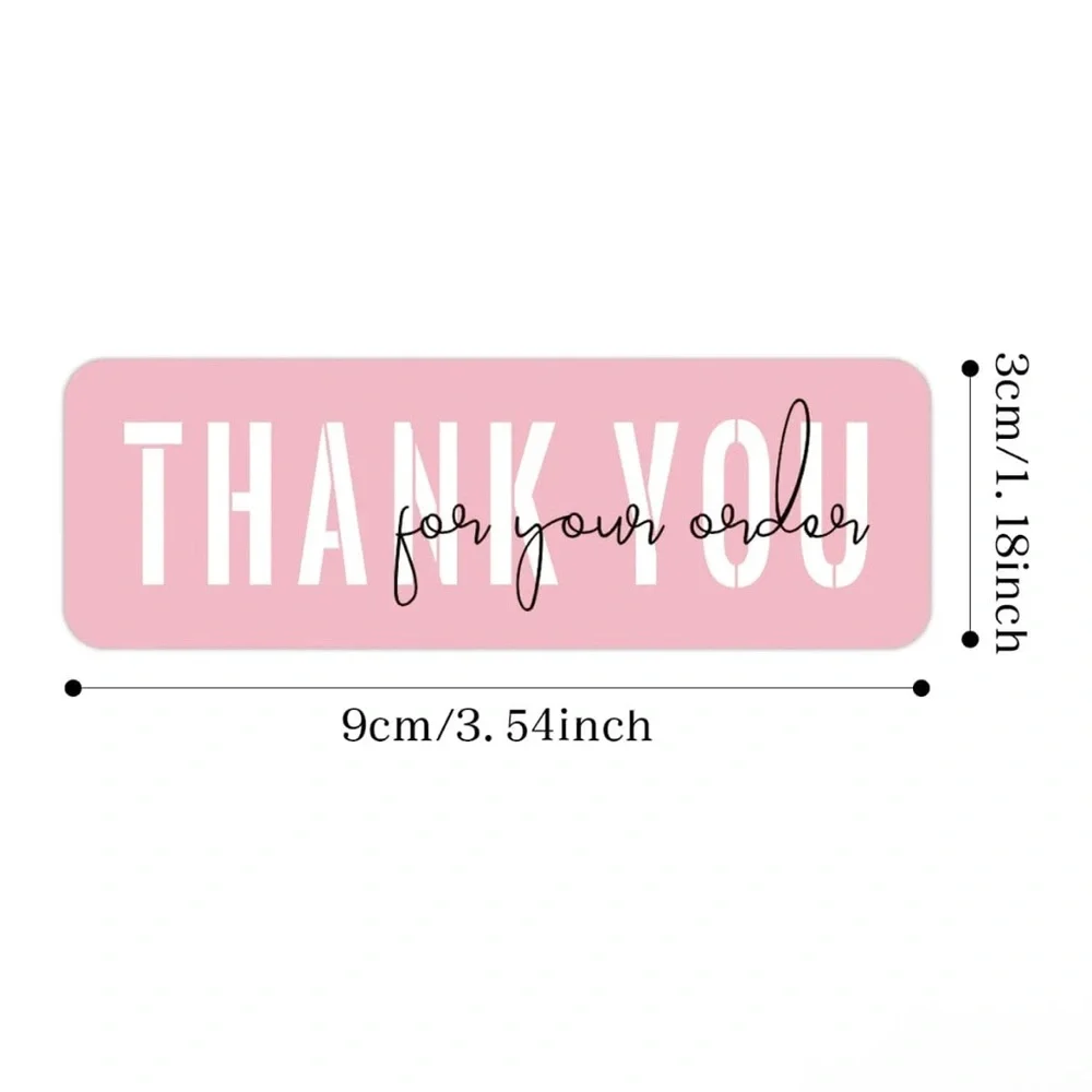 Pink Thank You Stickers, 30 ct